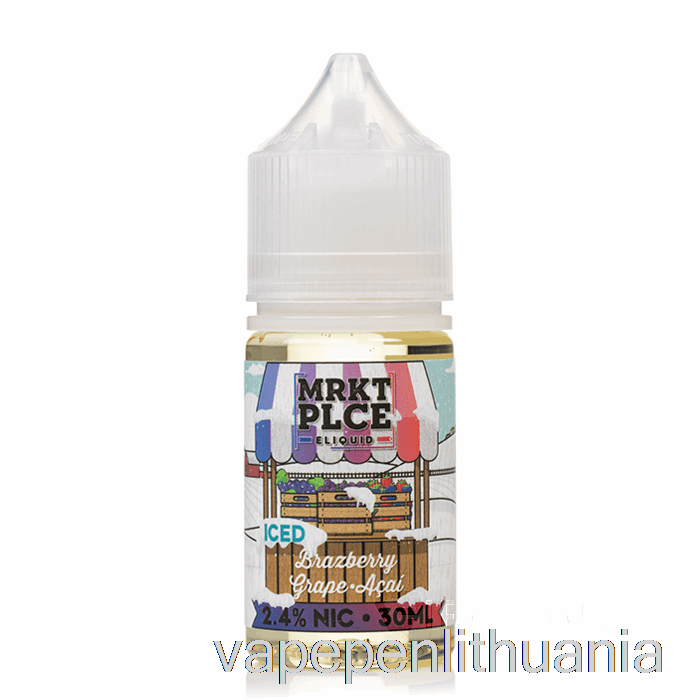 Ledinis Braškių Vynuogių Acai - Mrkt Druskos - 30 Ml 24 Mg Vape Skysčio